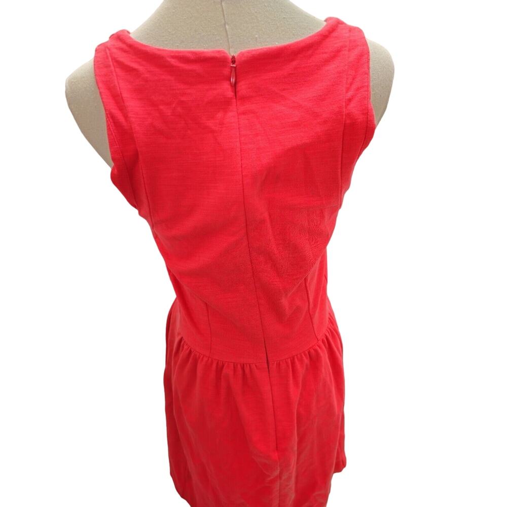 Madewell 1937 Cap Sleeve Ponte Fit and Flare Coral Dress POCKETS Womens Small - Picture 3 of 4